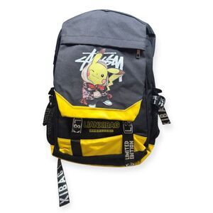 Stussy Pikachu Yellow Backpack Pokemon School Travel Bag Limited Edition Rare